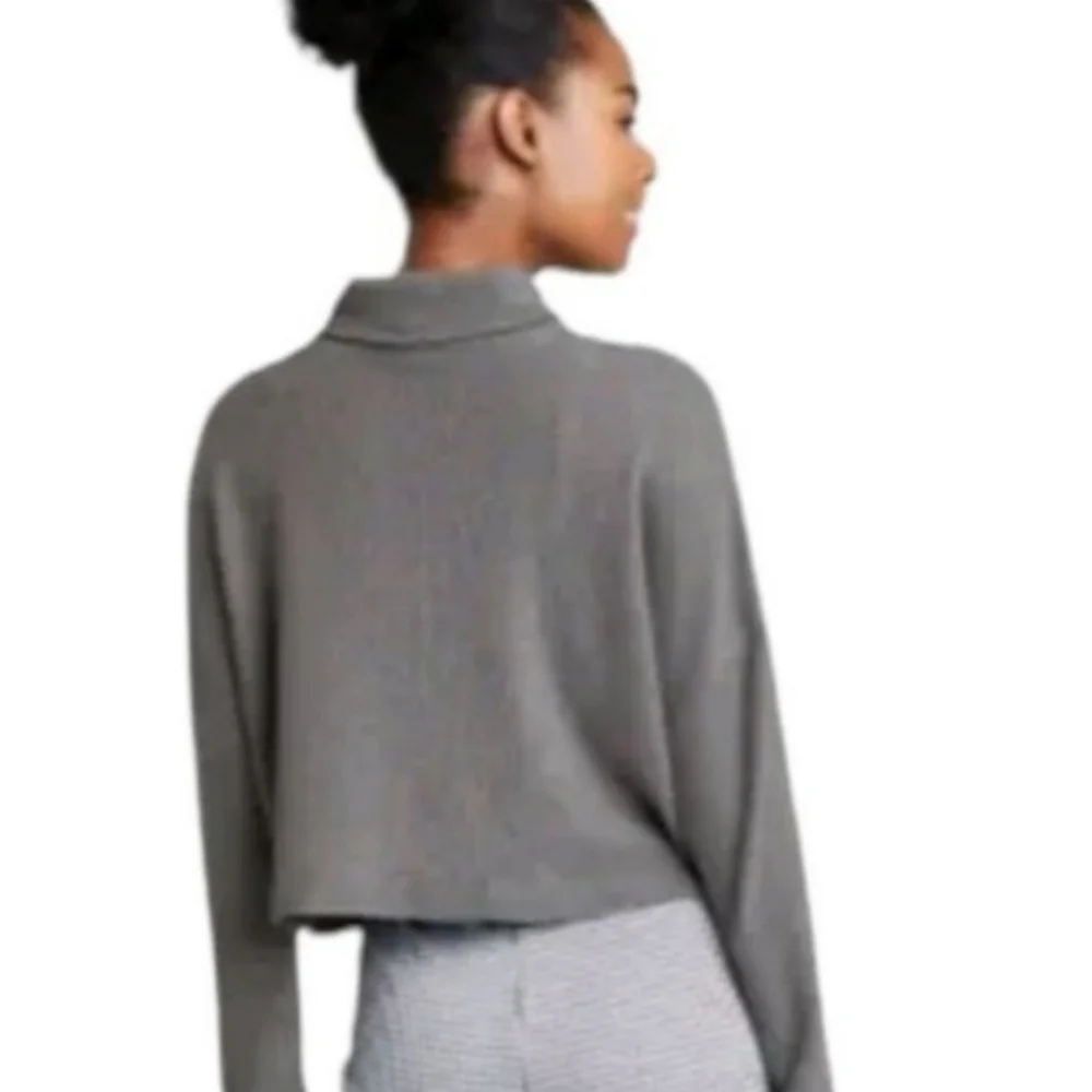 Wild Fable Turtleneck Women's Long Sleeve Turtleneck Cozy Boxy Cropped T-Shirt - Picture 5 of 5